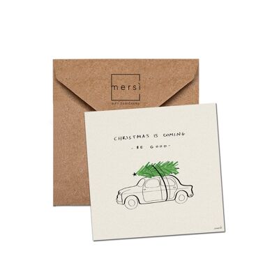 C95 - Tarjeta de felicitación - tarjeta de navidad - coche - auto