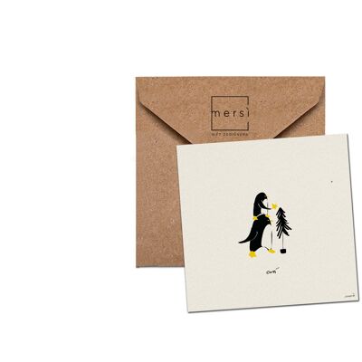 C75 - Cartolina auguri - christmas card - penguin