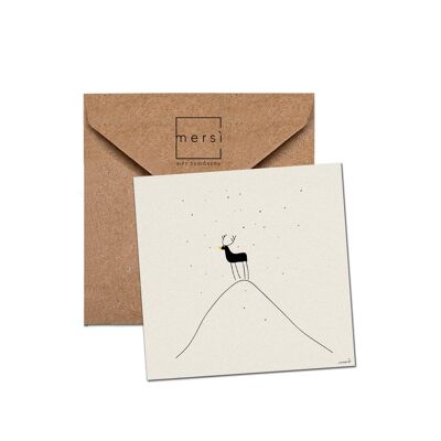 C48 - Greeting card - christmas card - reindeer - reindeer