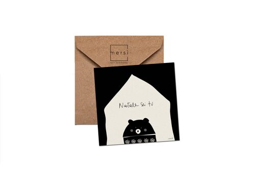 C46 - Cartolina auguri - christmas card - bear - orso
