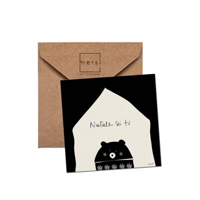 C46 - Cartolina auguri - christmas card - bear - orso