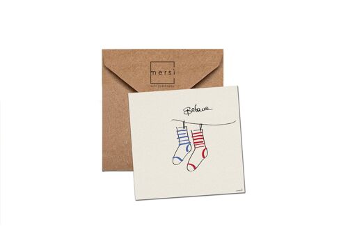Cartolina di auguri - christmas card - stocking