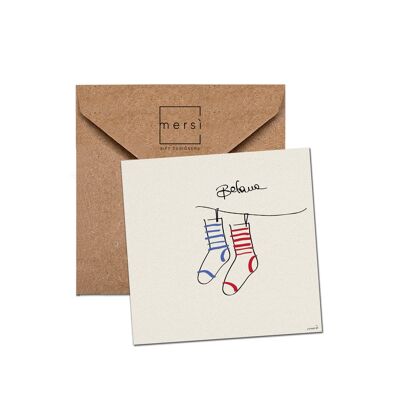 Cartolina di auguri - christmas card - stocking