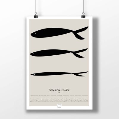 Poster A3 - pasta with sardines