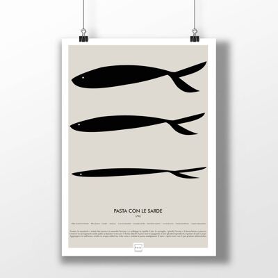 Póster A3 - pasta con sardinas