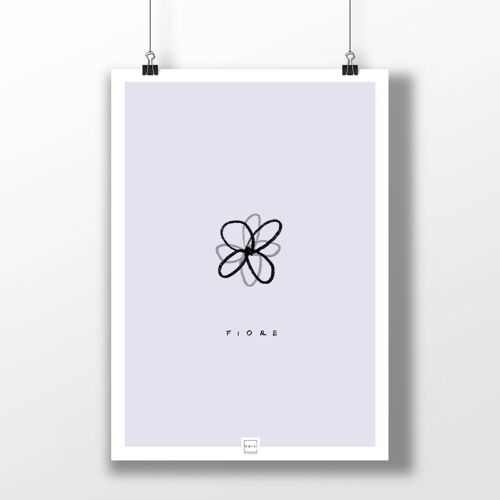 Poster A3 - fiore lilla - flower