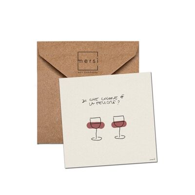 Tarjeta de felicitación - tarjeta de cumpleaños - hecho a mano en Italia - vino -vino