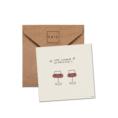 Cartolina di auguri - birthday card - handmade in Italy - wine -vino