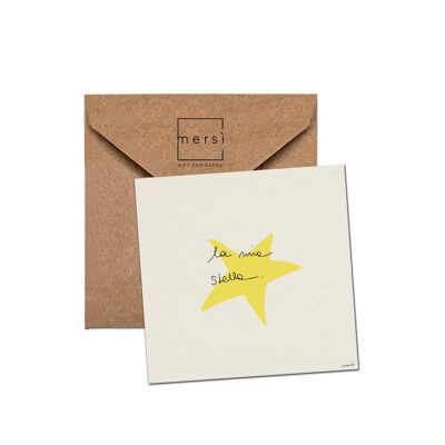 Cartolina di auguri - birthday card - handmade in Italy-  la mia stella