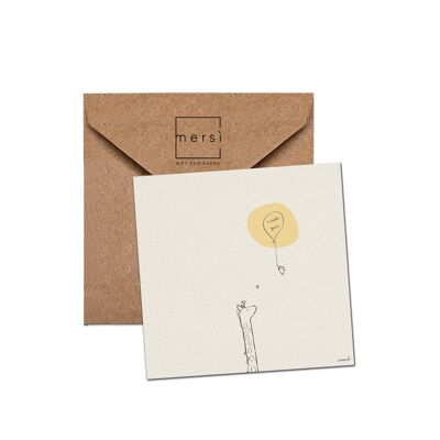 Greeting card - birthday card - handmade in Italy - giraffes - giraffe love