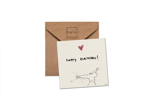 Cartolina di auguri - birthday card - handmade in Italy -compleanno topolino