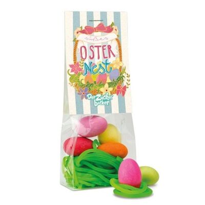Candy bag Sweet Easter nest with fruit gum and almonds