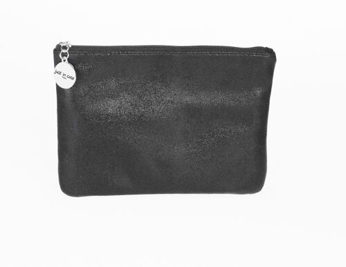 Pochette scintillante plate petit modele couleur noir