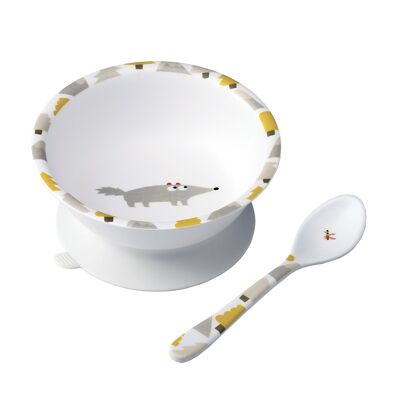 ADVENTURE SUCTION CUP BOWL WITH SPOON