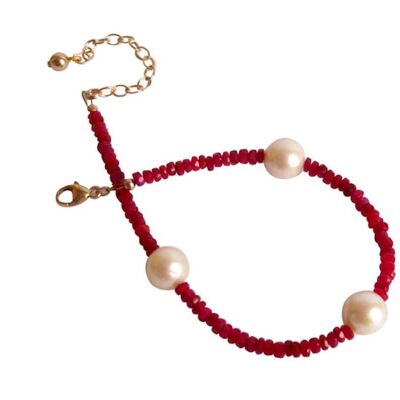 Gemshine - Femme - Bracelet - Plaqué or - Rubis - Rouge