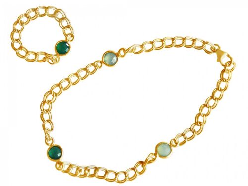 Gemshine - Damen - Armband - Vergoldet - Smaragd