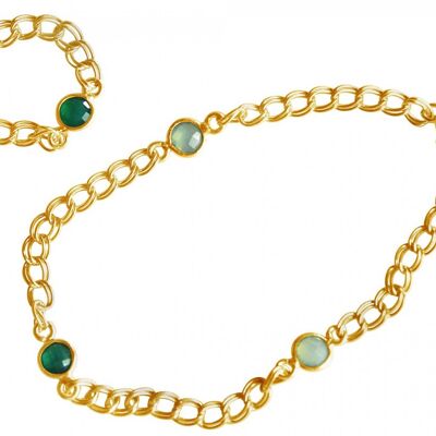 Gemshine - Ladies - Bracelet - Gold Plated - Emerald