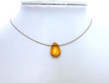 Gemshine - Femme - Citrine - Collier - Pendentif - Jaune 1