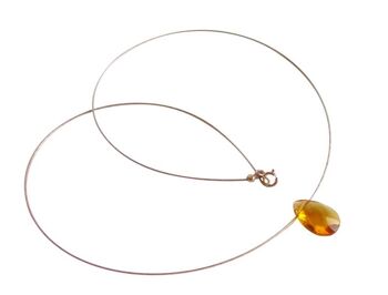 Gemshine - Femme - Citrine - Collier - Pendentif - Jaune 2