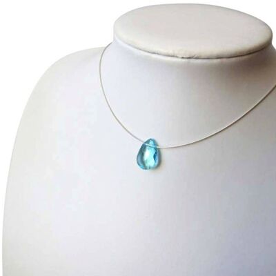 Gemshine - Damen - Halskette - 925 Silber - Aquamarin Quarz