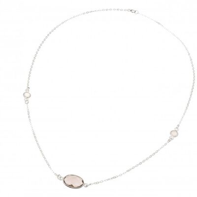 Gemshine - Ladies - Necklace - 925 Silver - Smoky Quartz