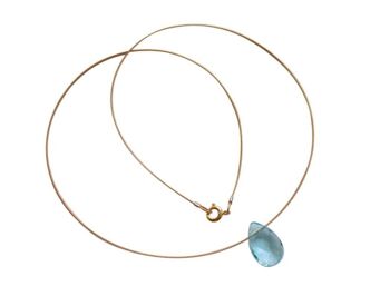 Gemshine - Femme - Collier - Plaqué or - Quartz aigue-marine 1