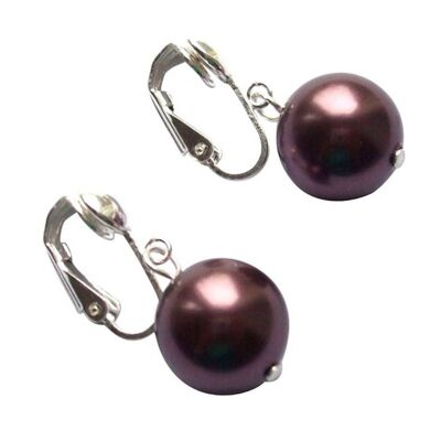 Gemshine - Ladies - Clip Earrings - Pearls - Tahitian Brown