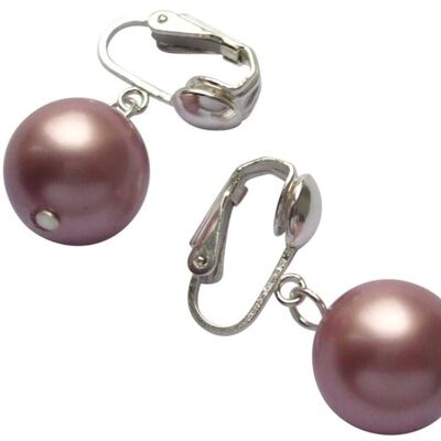 Gemshine - Women - Clip Earrings - Pearls - Tahiti - Rose