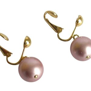 Gemshine - Femme - Boucles d'oreilles clip - Perles - Rose de Tahiti