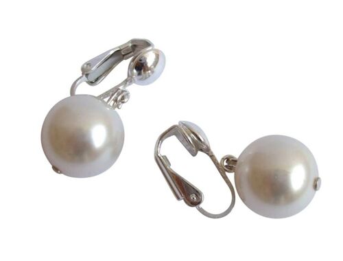Gemshine - Damen - Ohrclips - Perlen - Tahiti - Weiß