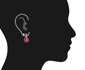 Gemshine - Femme - Boucles d'oreilles - Argent 925 - Plaqué or - Rubis 4