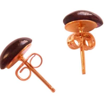 Gemshine - Women - Earrings - Garnet - Red - Cabochon - 8 mm