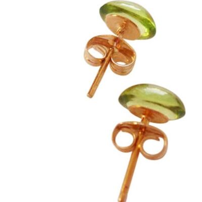 Gemshine - Women - Earrings - Green - Cabochon - 7 mm