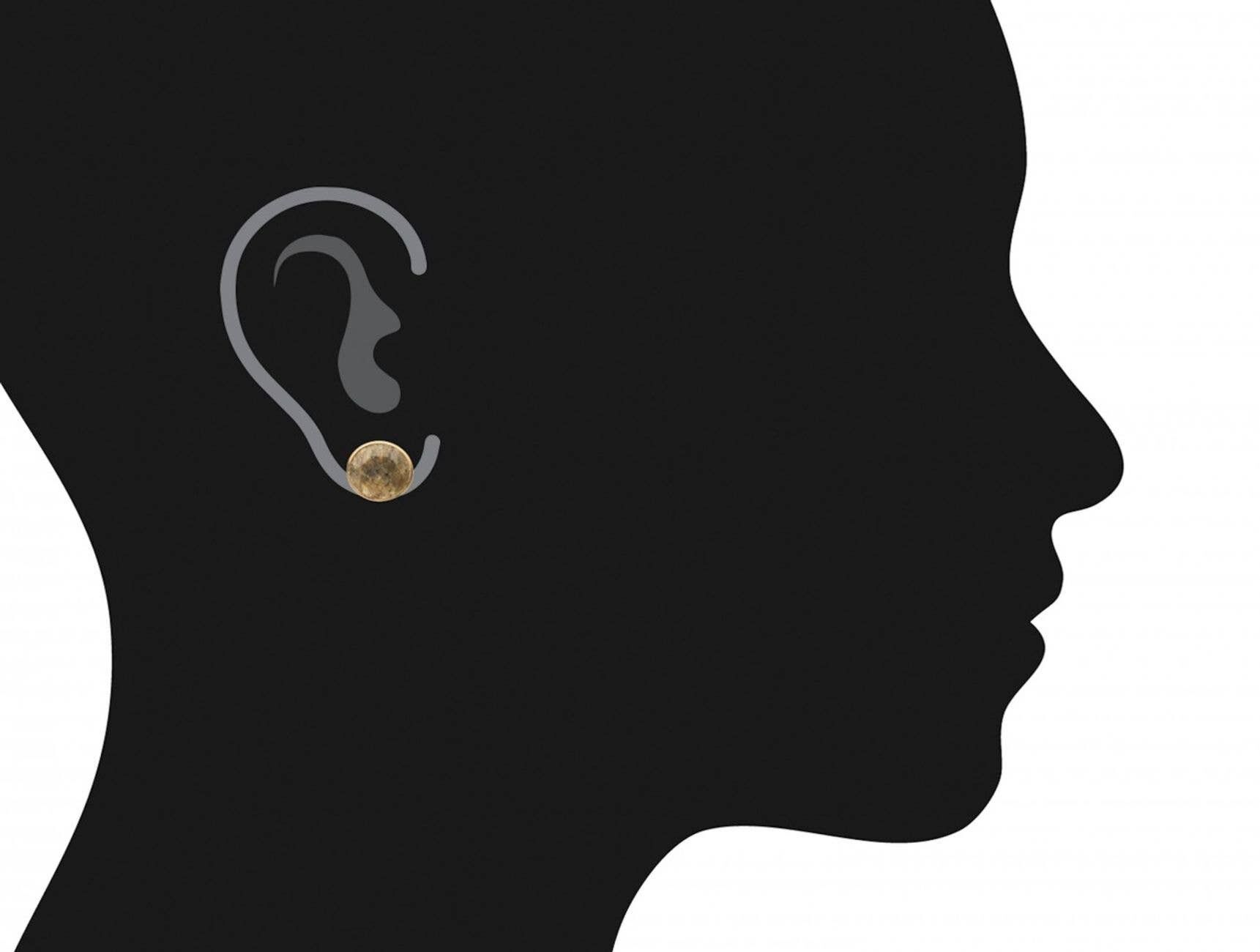 Gemshine - Damen - Ohrringe - Labradorit - Grau - 10mm