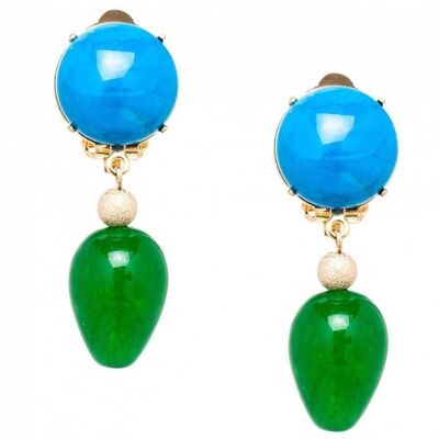 Gemshine - Damas - Pendientes Earclips - Chapado en oro