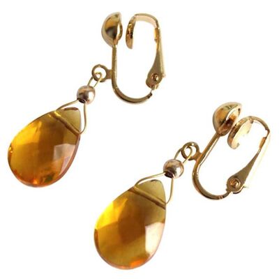 Gemshine - Ladies - Earr. - Ear clips - Gold plated