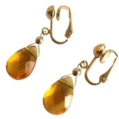 Gemshine - Ladies - Earr. - Ear clips - Gold plated
