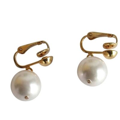 Gemshine - Femme - Boucles d'oreilles - Clips d'oreilles - Plaqué or - Perles