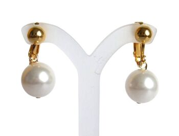 Gemshine - Femme - Boucles d'oreilles - Clips d'oreilles - Plaqué or - Perles 2