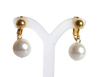 Gemshine - Femme - Boucles d'oreilles - Clips d'oreilles - Plaqué or - Perles 3