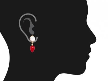 Gemshine - Femme - Boucles d'oreilles - Clips d'oreilles - Plaqué or - Nacre 2