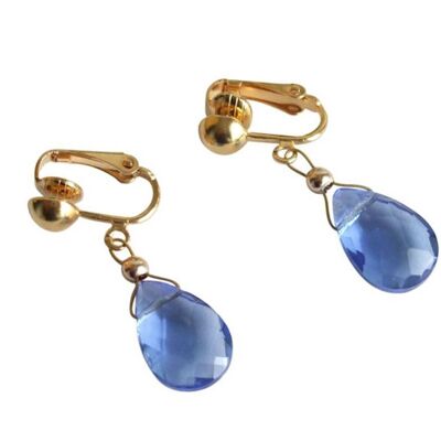 Gemshine - Femme - Boucles d'oreilles - Clips d'oreilles - Plaqué or - Topaze