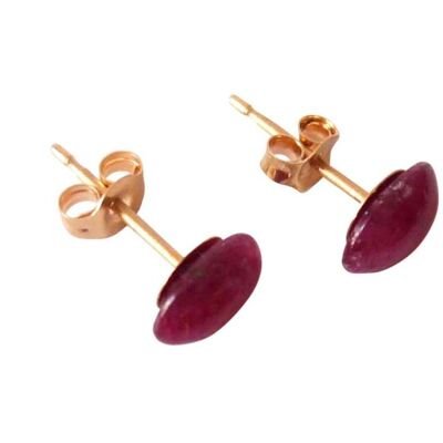 Gemshine - Women - Earrings - Ruby - Red - 6 mm
