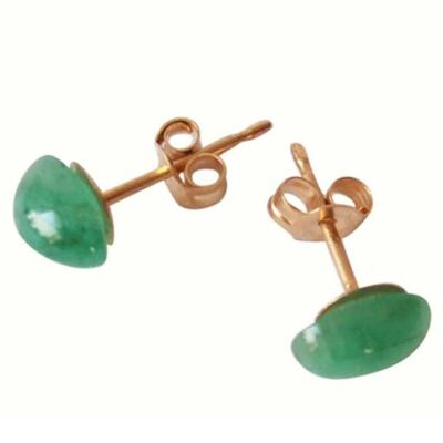 Gemshine - Women - Earrings - Emerald - Green - Cabochon