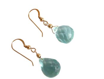 Gemshine - Femme - Boucles d'oreilles - Plaqué or - Quartz aigue-marine 3