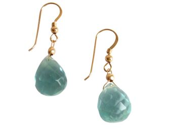 Gemshine - Femme - Boucles d'oreilles - Plaqué or - Quartz aigue-marine 4