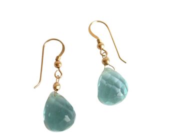 Gemshine - Femme - Boucles d'oreilles - Plaqué or - Quartz aigue-marine 2