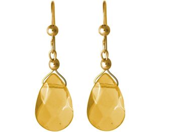 Gemshine - Femme - Boucles d'oreilles - Plaqué or - Gouttes de citrine 4