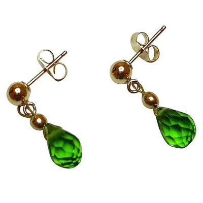 Gemshine - Women - Earrings - Gold Plated - Peridot - Teardrop