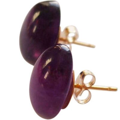 Gemshine - Mujer - Pendientes - Violeta - Cabujón - 14 mm